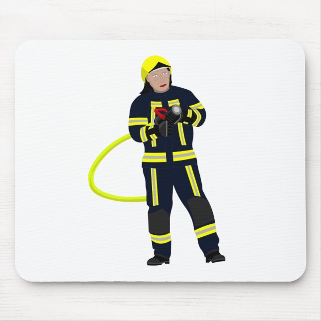 Feuerwehrmann im blauer Einsatzkleidung Mousepad (Vorne)