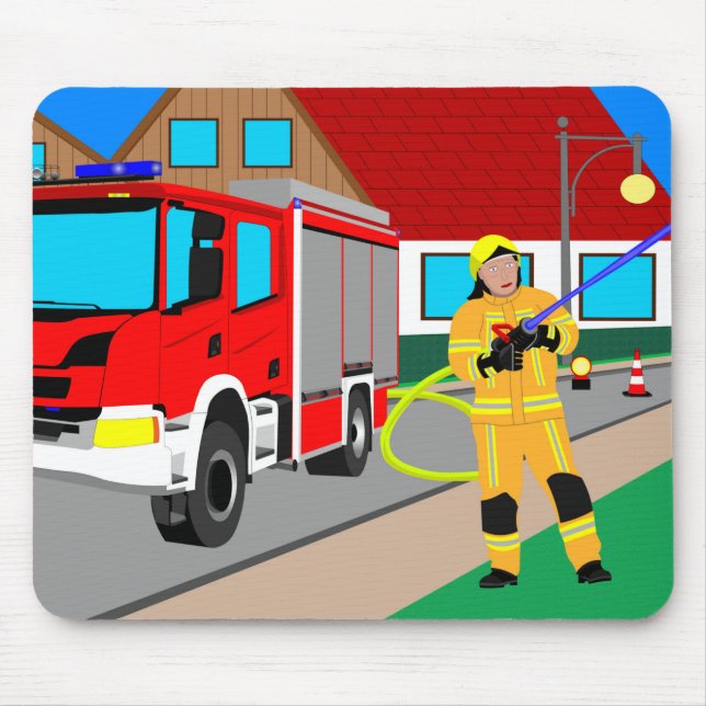 Feuerwehrmann im Feuerwehreinsatz Beim Mou Mousepad (Vorne)