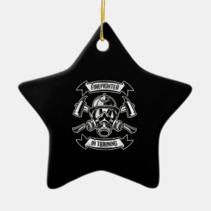 Feuerwehrmann in Ausbildung von AX-Gasmasken Keramik Ornament