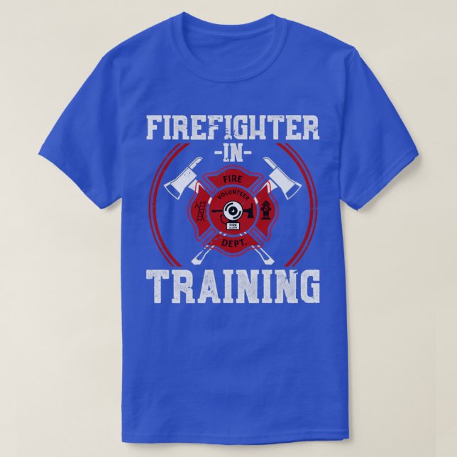Feuerwehrmann in der Ausbildung des Feuerwehrmanns T-Shirt (Design vorne)