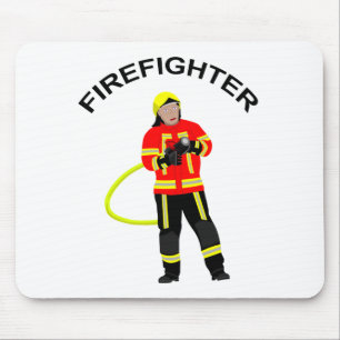 Feuerwehrmann in Einsatzkleidung Mousepad
