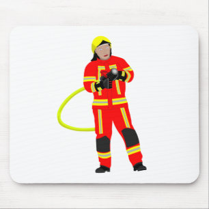 Feuerwehrmann in Einsatzkleidung Mousepad