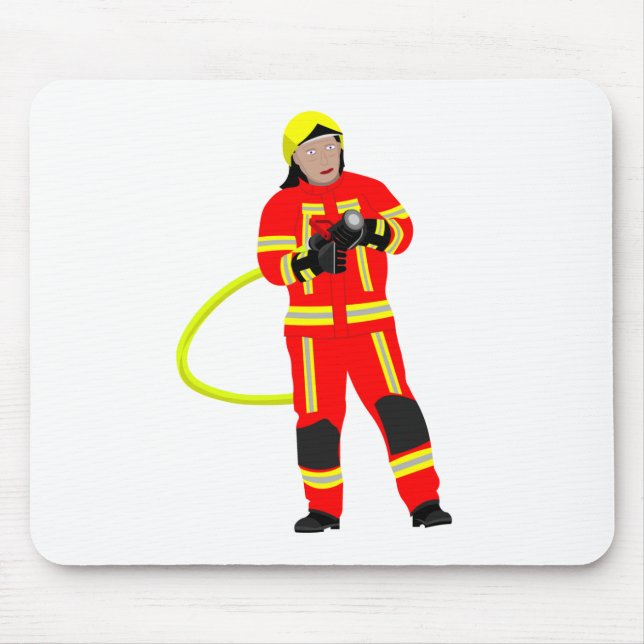 Feuerwehrmann in Einsatzkleidung Mousepad (Vorne)