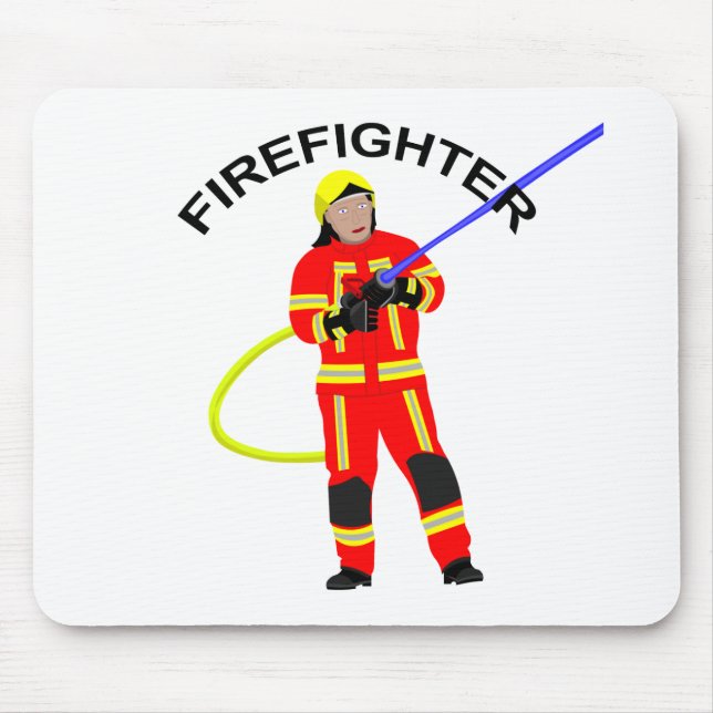 Feuerwehrmann in Einsatzkleidung Mousepad (Vorne)