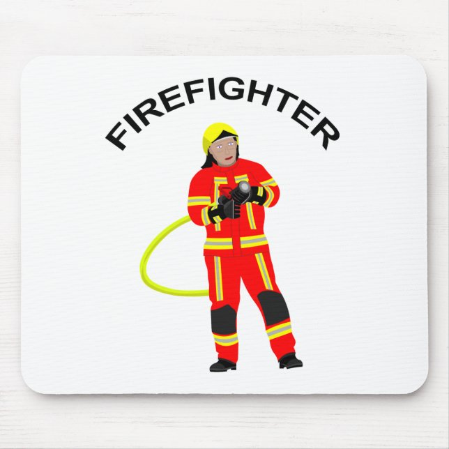 Feuerwehrmann in Einsatzkleidung Mousepad (Vorne)