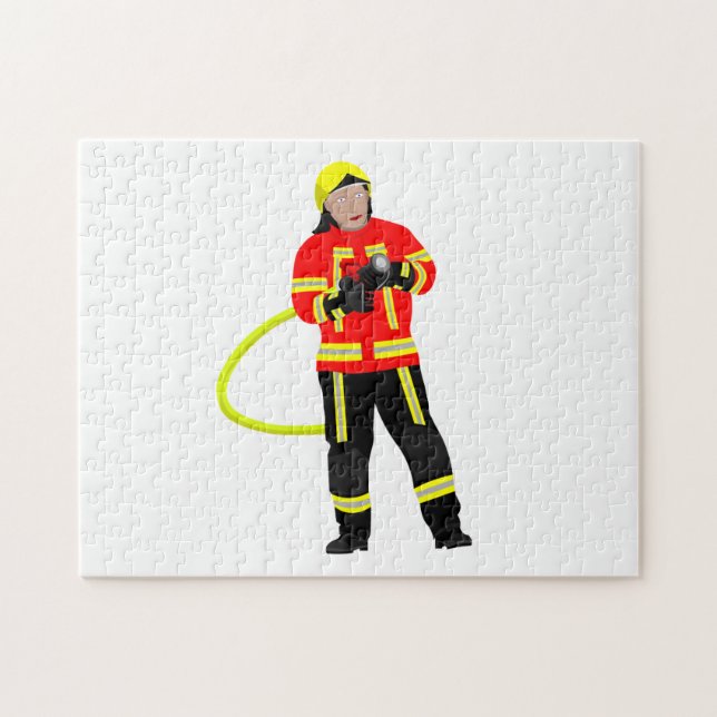 Feuerwehrmann in Einsatzkleidung Puzzle (Horizontal)