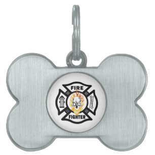 Feuerwehrmann-lodernder Schädel Tiermarke