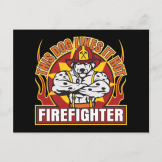 Feuerwehrmann mag es heiß postkarte