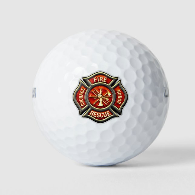 Feuerwehrmann Maltese Cross Wilson 500 Golf Ball (Vorderseite)