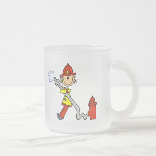 Feuerwehrmann mit Schlauch T-Shirts und Geschenke Mattglastasse