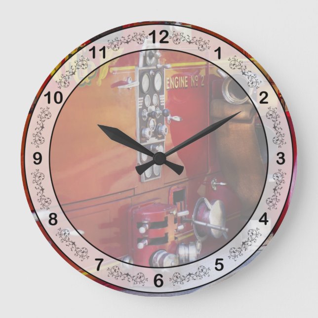 Feuerwehrmann - Motor Nr. 2 Große Wanduhr (Vorderseite)