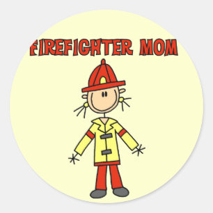 Feuerwehrmann-Mutter T-Shirts und Geschenke Runder Aufkleber