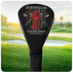 Feuerwehrmann NAME Feuerwehr Hydrant USA-Flagge  Golf Headcover