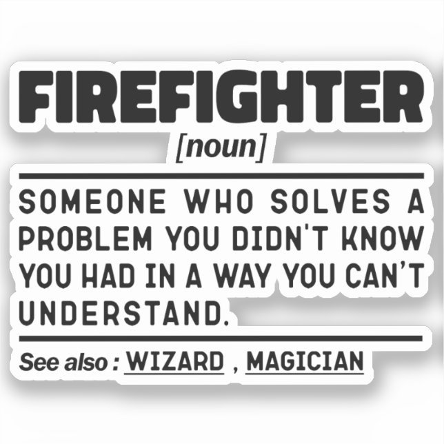 Feuerwehrmann Noun First Responder Vater Funny Aufkleber (Vorderseite)