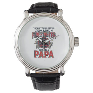 Feuerwehrmann Papa Vintage Gravur Shirt Design_1 Armbanduhr