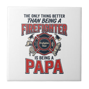 Feuerwehrmann Papa Vintage Gravur Shirt Design_1 Fliese