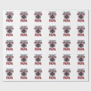 Feuerwehrmann Papa Vintage Gravur Shirt Design_1 Geschenkpapier