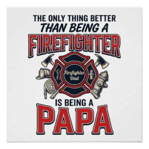 Feuerwehrmann Papa Vintage Gravur Shirt Design_1 Poster