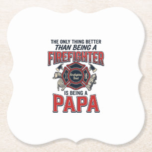 Feuerwehrmann Papa Vintage Gravur Shirt Design_1 Untersetzer