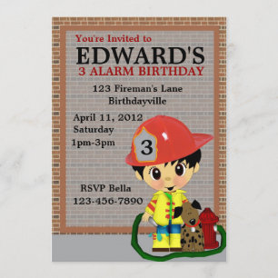 Feuerwehrmann-Party Einladung