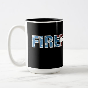 Feuerwehrmann patriotisch zweifarbige tasse