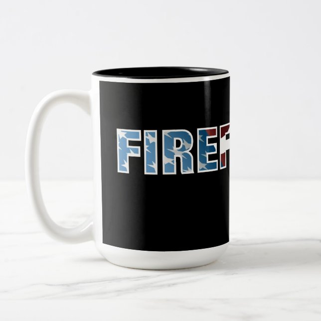 Feuerwehrmann patriotisch zweifarbige tasse (Links)