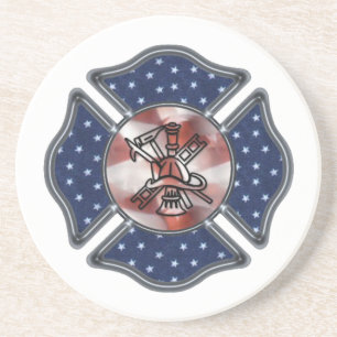 Feuerwehrmann-patriotisches maltesisches getränkeuntersetzer