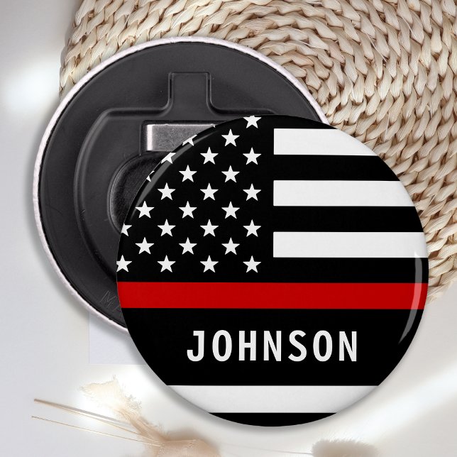 Feuerwehrmann Personalisiert Moderne dünne rote Li Flaschenöffner (Von Creator hochgeladen)