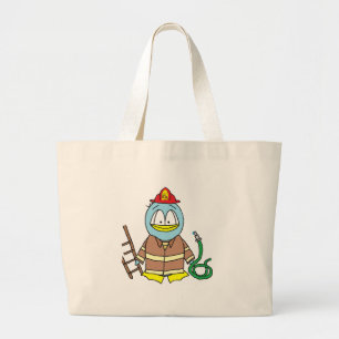 Feuerwehrmann-Pinguin Jumbo Stoffbeutel