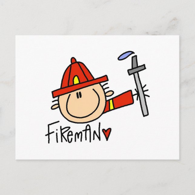 Feuerwehrmann Postkarte (Vorderseite)