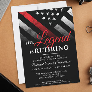 Feuerwehrmann Red Line Flagge Feuerwehrmann Einladung