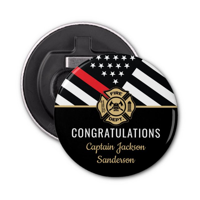 Feuerwehrmann Red Line Flagge Feuerwehrmann Flaschenöffner (Vorderseite)