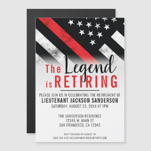 Feuerwehrmann Red Line Flagge Feuerwehrmann Magneteinladung