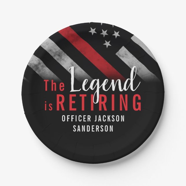 Feuerwehrmann Red Line Flagge Feuerwehrmann Pappteller (Vorderseite)