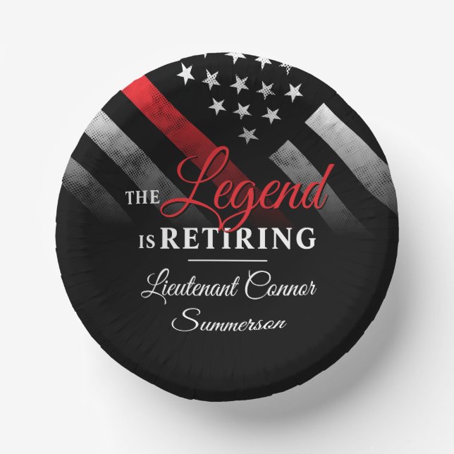 Feuerwehrmann Red Line Flagge Feuerwehrmann Pappteller (Vorderseite)