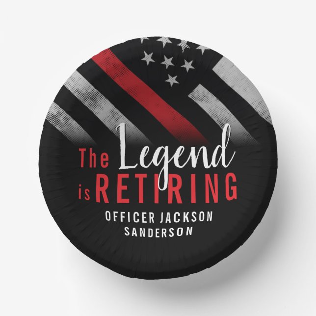 Feuerwehrmann Red Line Flagge Feuerwehrmann Pappteller (Vorderseite)