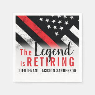 Feuerwehrmann Red Line Flagge Feuerwehrmann Serviette