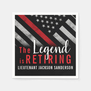 Feuerwehrmann Red Line Flagge Feuerwehrmann Serviette