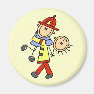 Feuerwehrmann-Rettungsshirt und Geschenke Magnet