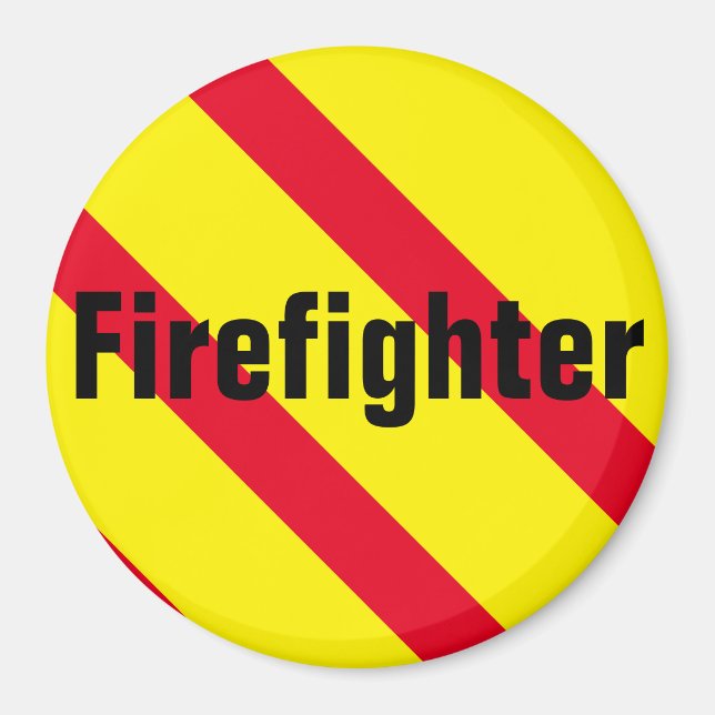 Feuerwehrmann rot/gelb/schwarz magnet (Vorne)