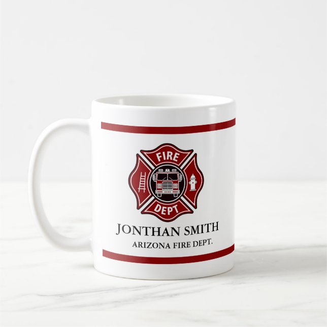 Feuerwehrmann Rotes Malteserkreuz Feuerwehr Tasse (Links)