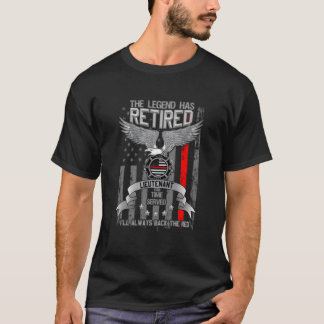 Feuerwehrmann Ruhestand Dünne Rote Linie Ruheständ T-Shirt