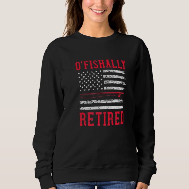 Feuerwehrmann Ruhestand USA Flagge Patriotisch Sweatshirt (Vorderseite)