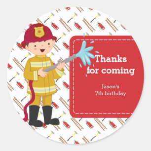Feuerwehrmann Runder Aufkleber