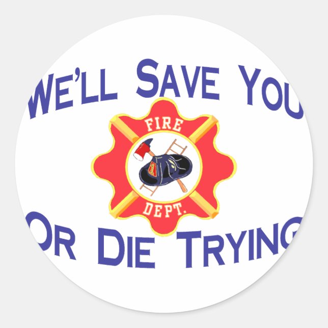 Feuerwehrmann Runder Aufkleber (Vorderseite)