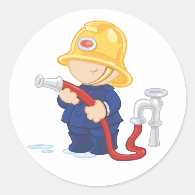 Feuerwehrmann Runder Aufkleber (Vorderseite)