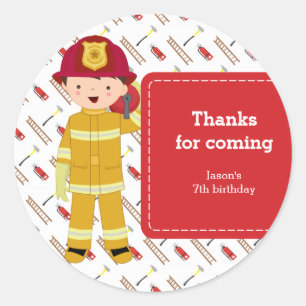 Feuerwehrmann Runder Aufkleber