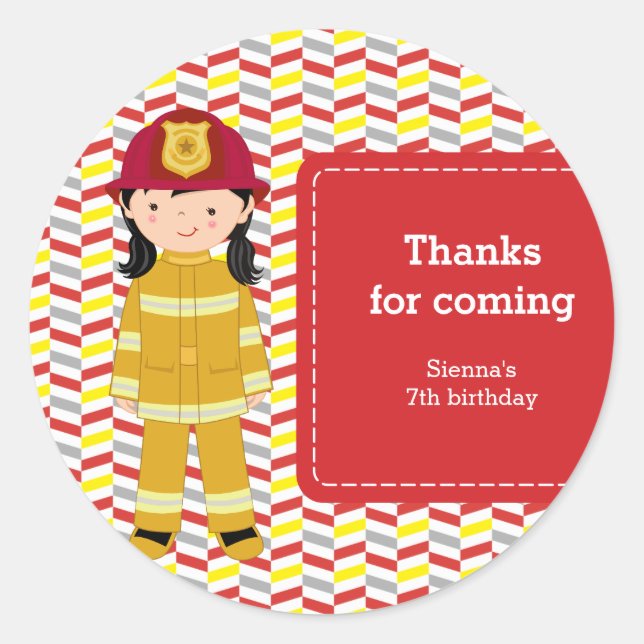 Feuerwehrmann Runder Aufkleber (Vorderseite)