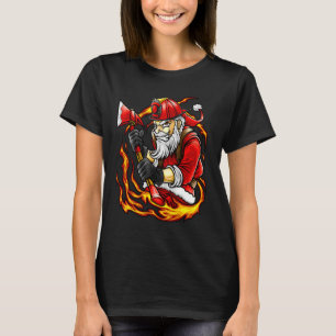 Feuerwehrmann Santa Volunteer Feuer AX Bart Feuerw T-Shirt