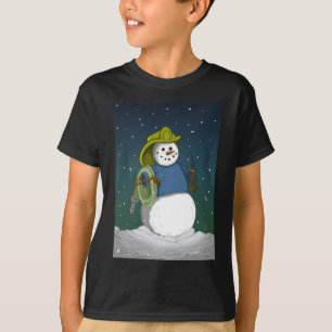Feuerwehrmann-Schneemann T-Shirt
